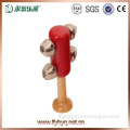 2015 new wooden toy with bell musical shaker hand bell